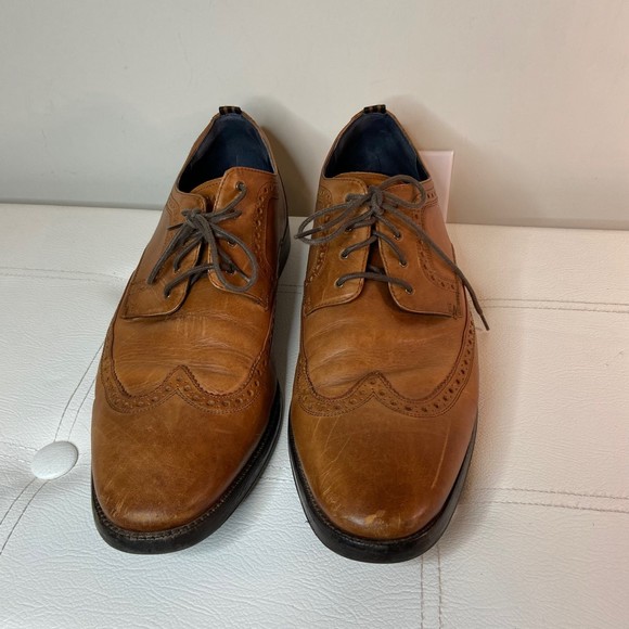 Cole Haan Grand Os Cognac Brown Wingtip Oxfords Size 11.5 main image 4